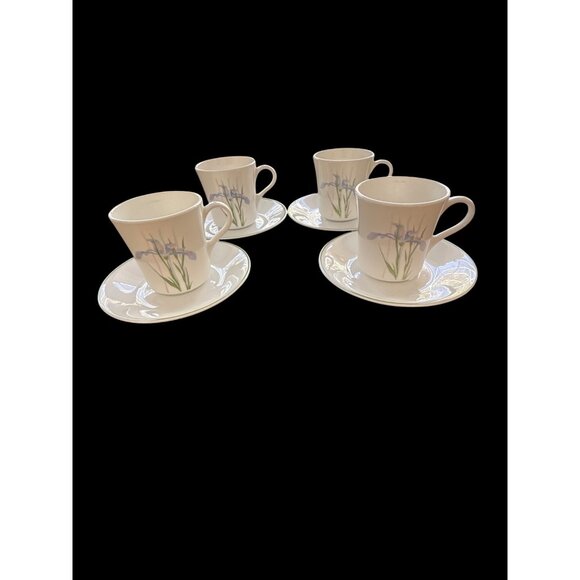 Corelle By Corning 8-Piece Shadow Iris Cup & Saucer Set 4 Each #2 - Picture 1 of 4